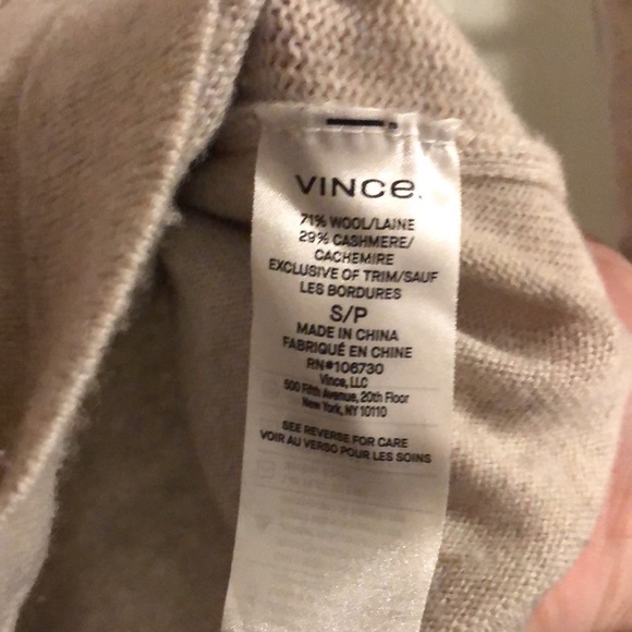 [VINCE] Wool and Cashmere Cross Front Hoodie Sweater - Picture 4 of 12